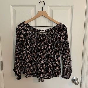Lush, off shoulder floral blouse, size medium